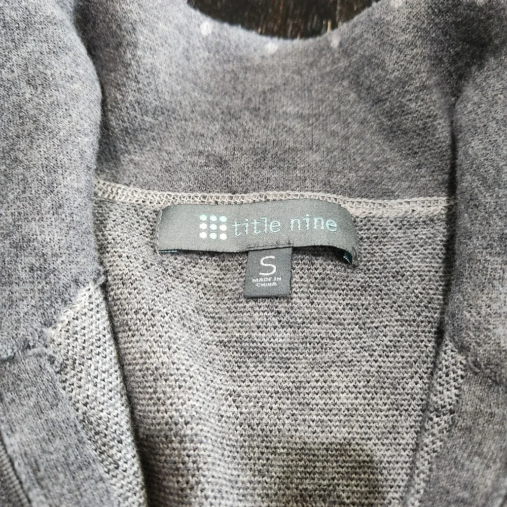Title Nine Women's S Merino Wool Blend Quarter Zip Pullover Sweater Grey Nordic
